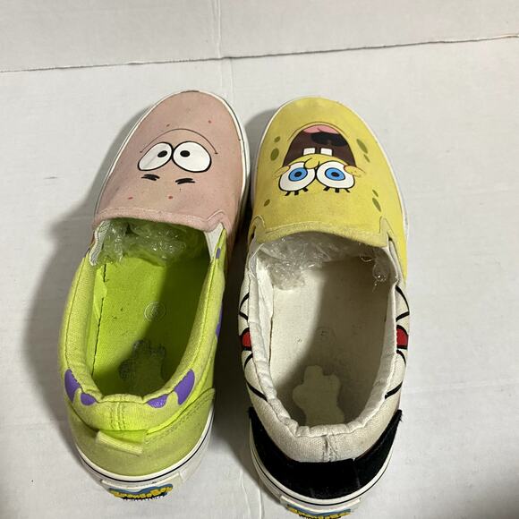 GroundUP Spongebob Squarepants Mismatched Canvas Sneakers Patrick Star Sz 5 - Picture 3 of 11